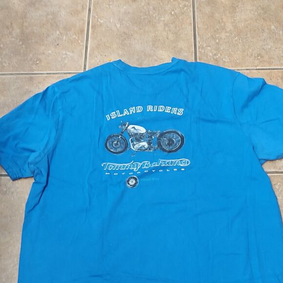 Tommy Bahama Relax Shirt Men's XXL Blue Island Riders Motorcycle Graphic Print - Picture 9 of 11